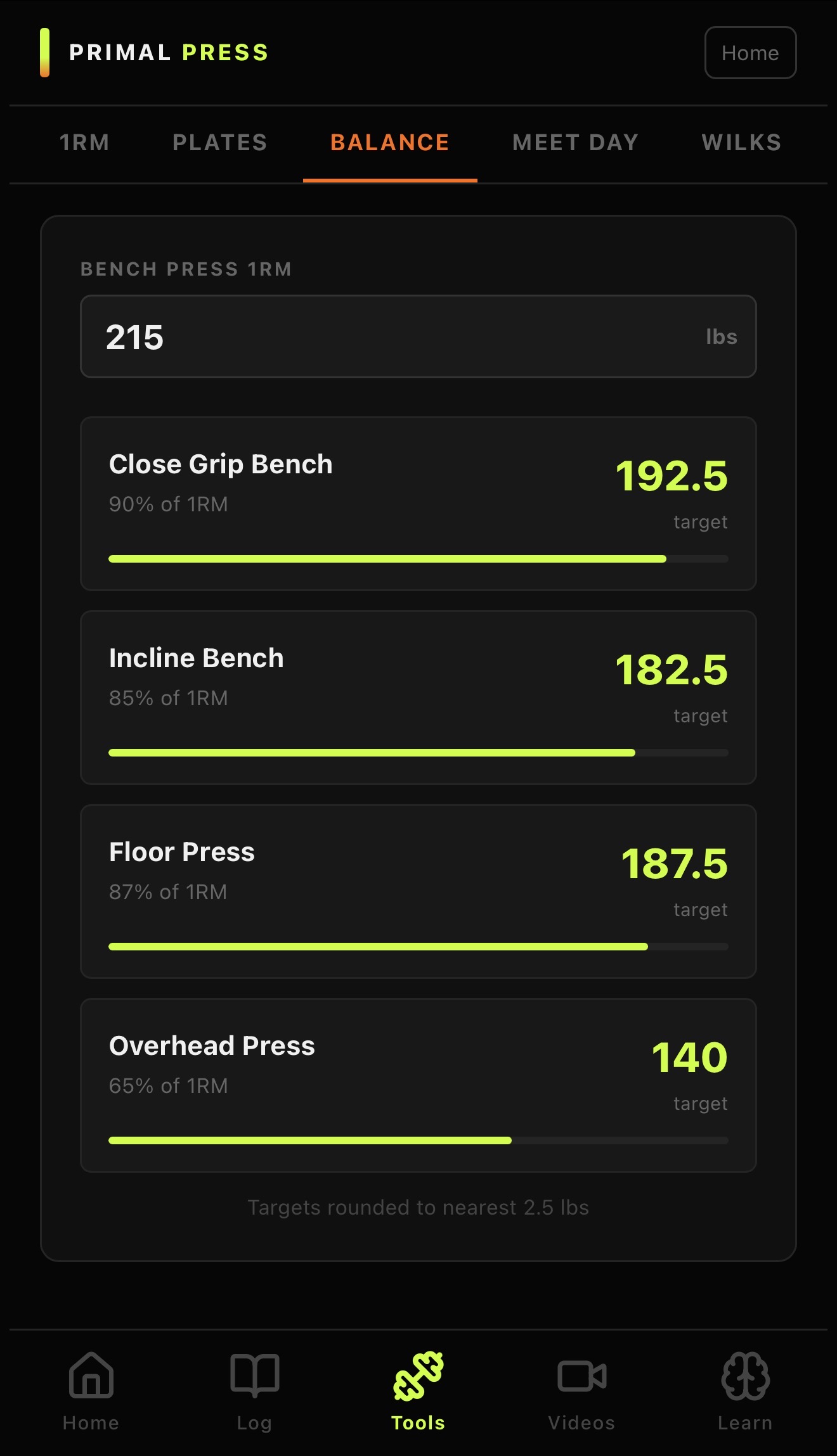 Structural Balance Strength Targets